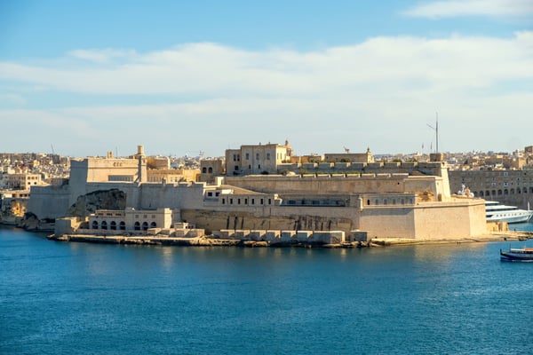 Panorama of the Fort St Angelo of Velleta Malta